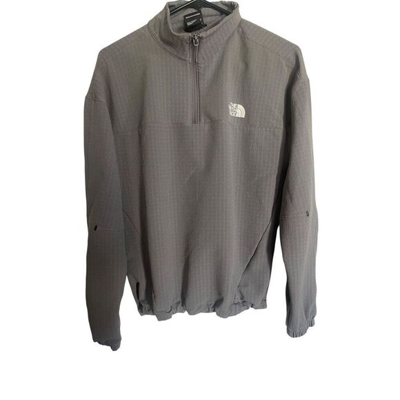 The North Face Mens Gray Tekware Grid 1/4-Zip FlashDry Pullover Jacket Small - Picture 1 of 9